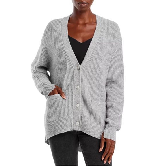 rag & bone Light Gray Ribbed Cardigan - Picture 2 of 14